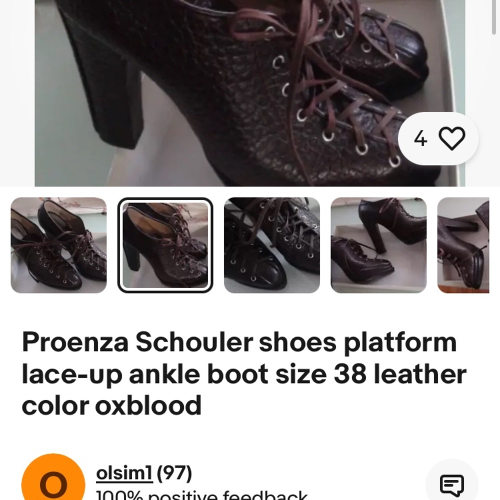 Proenza Schouler Lace Up Platform Heels 37.5 - Picture 7 of 8